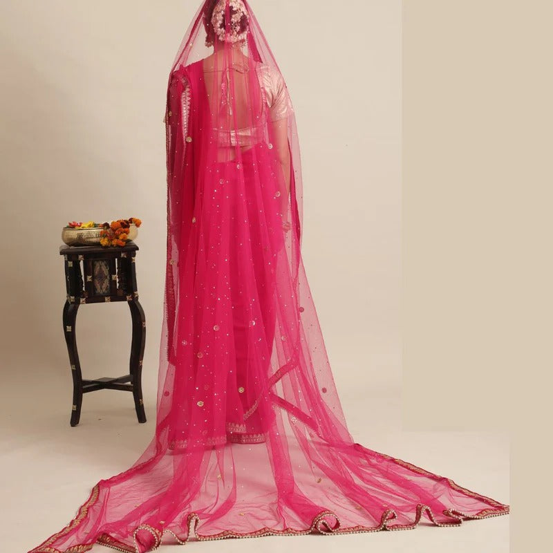 Bridal Pink Veil Net Veil – anokherang