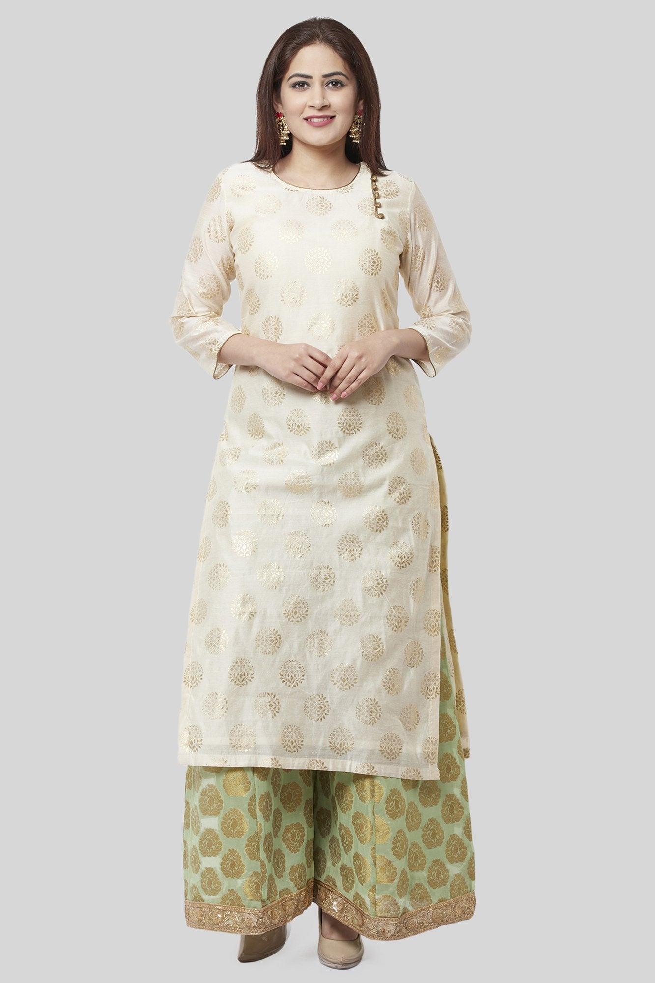 White and golden discount palazzo