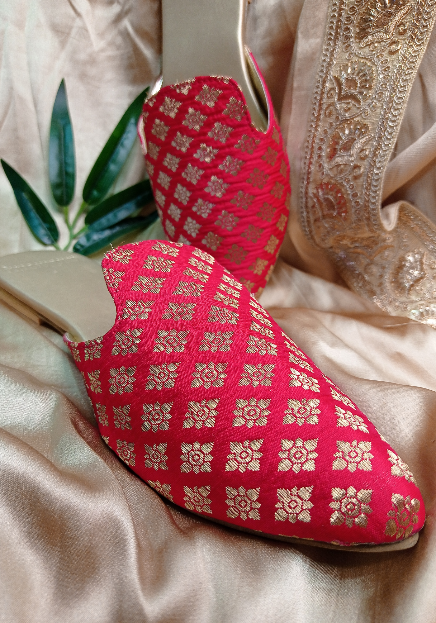 Brocade mules sales