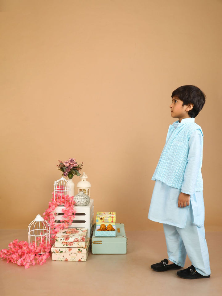 anokherang Boys Kurta Copy of Freedom Green Kurta Pajama For Boys