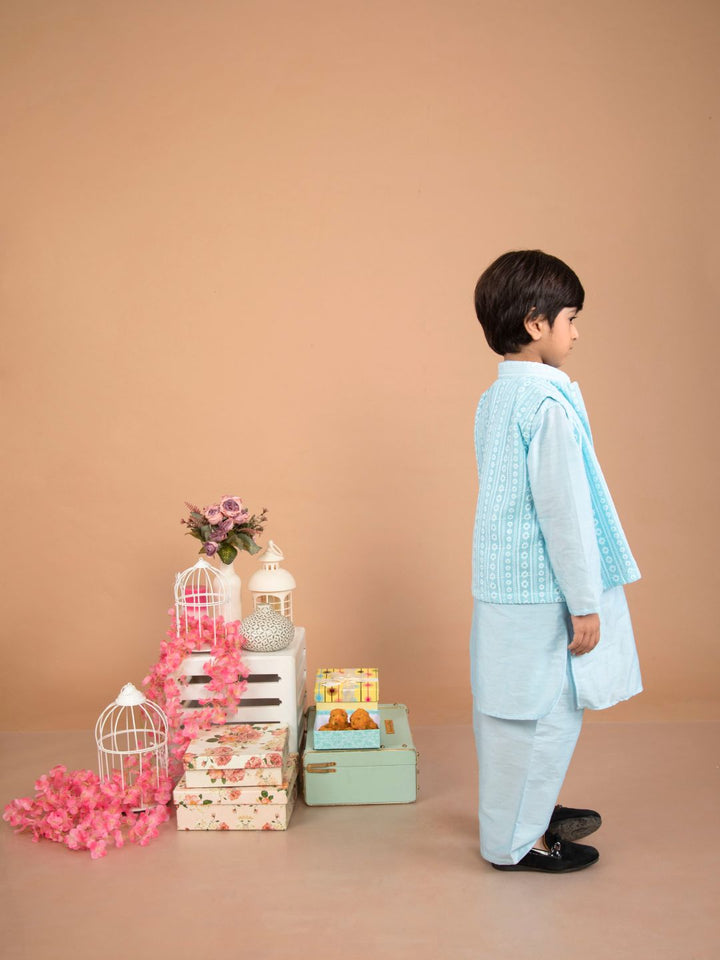 anokherang Boys Kurta Copy of Freedom Green Kurta Pajama For Boys