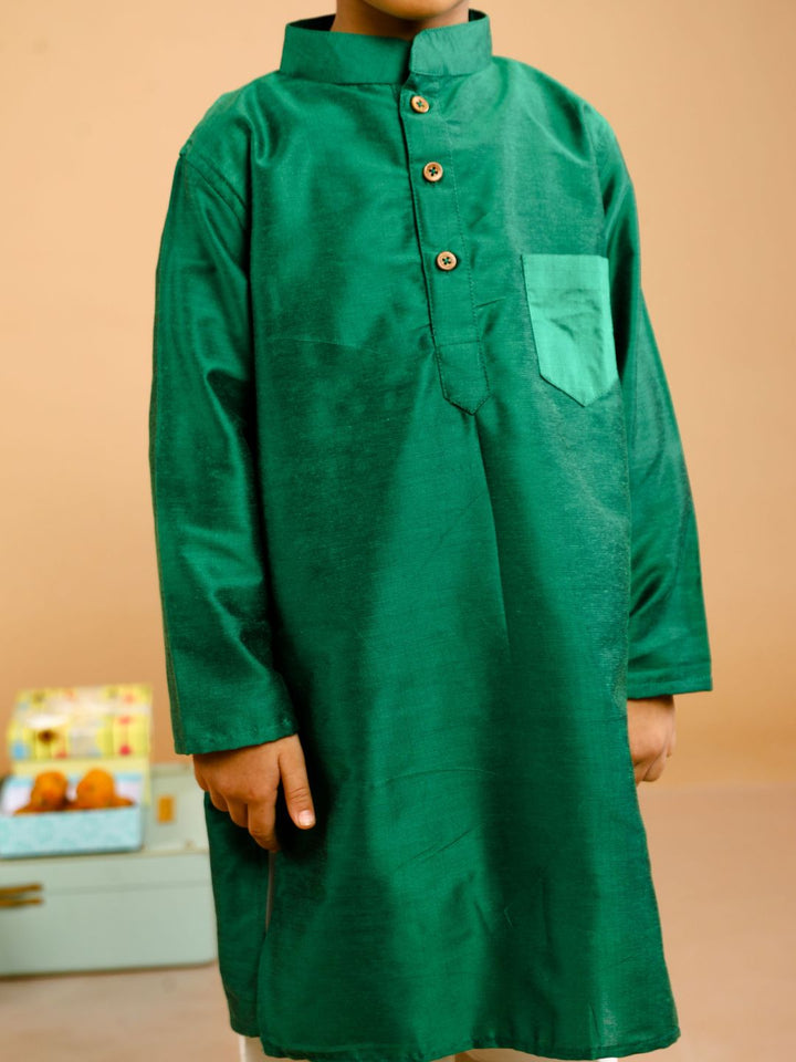 anokherang Boys Kurta Freedom Green Kurta Pyjama For Boys