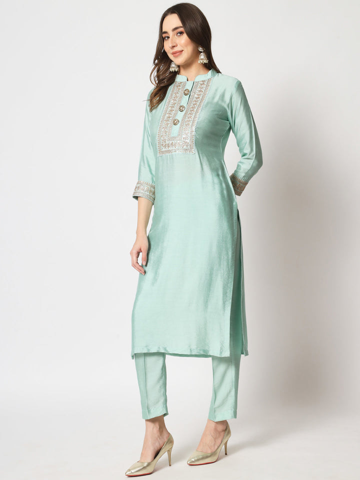 anokherang Combos Aqua Magic Straight Kurti