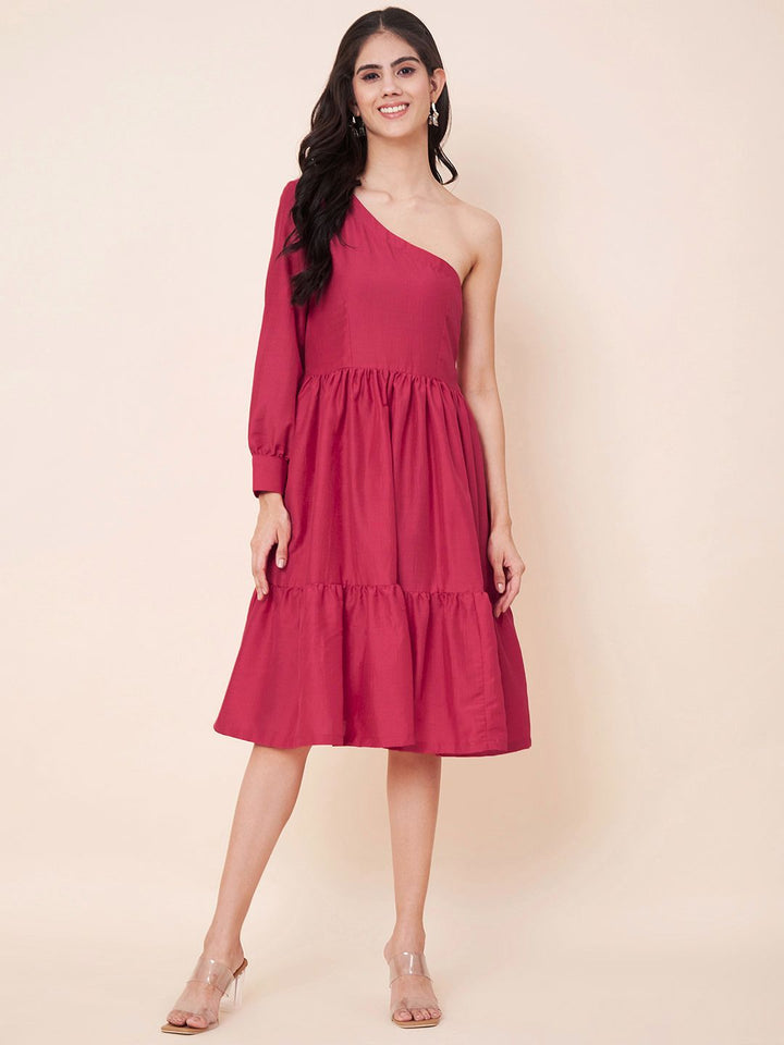 anokherang Combos Blushing Belle Off-Shoulder Dress