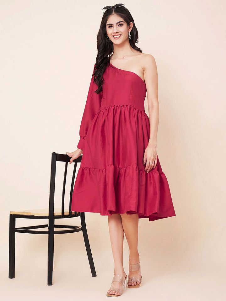 anokherang Combos Blushing Belle Off-Shoulder Dress