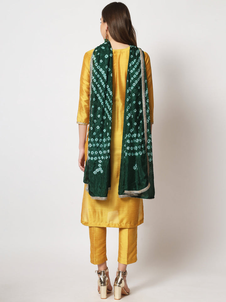 anokherang Combos Copy of Mustard Embroidered Straight Kurti with Straight Pants