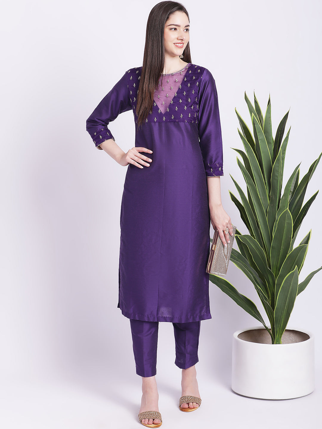 Buy online Dark Purple Cotton Kurti from Kurta Kurtis for Women by Saadgi  for ₹789 at 65% off | 2024 Limeroad.com
