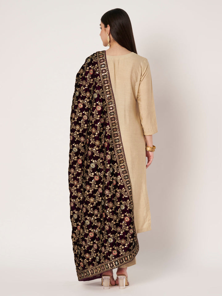 anokherang Combos Golden Glow Silk Straight Suit with Mirror Embroidered Dupatta (Copy)