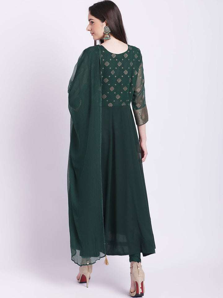 anokherang Combos Green Yoke Anarkali with Churidar