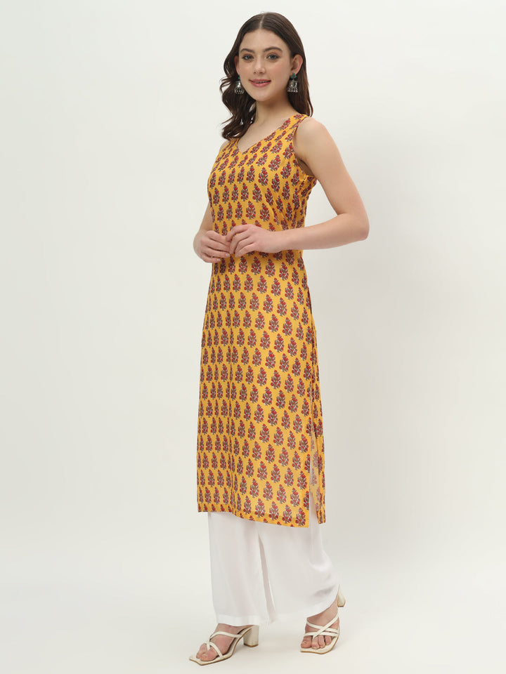 anokherang Combos Lemon Zest Cotton Kurti