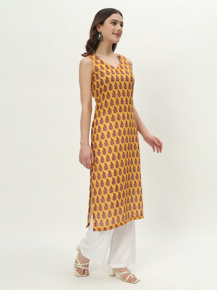 anokherang Combos Lemon Zest Cotton Kurti