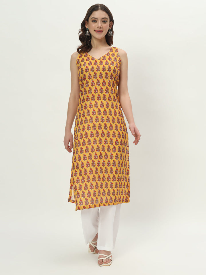 anokherang Combos Lemon Zest Cotton Kurti