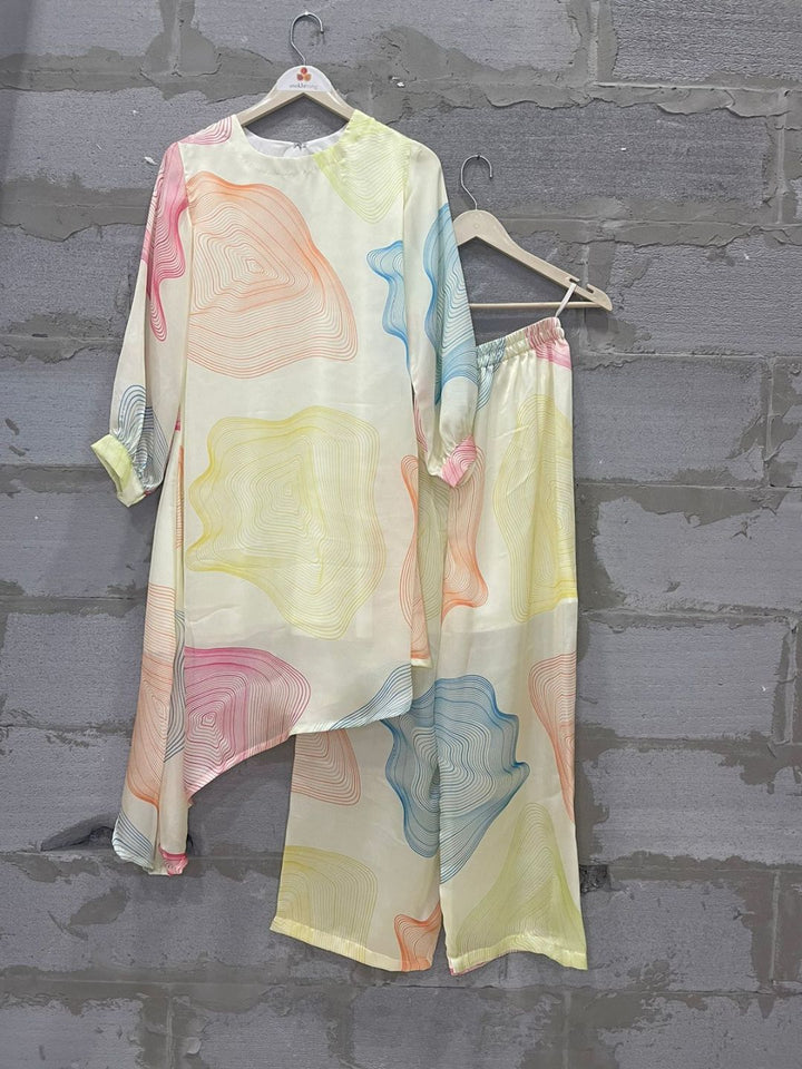 anokherang Combos Marshmellow Asymmetrical Co-ord Set