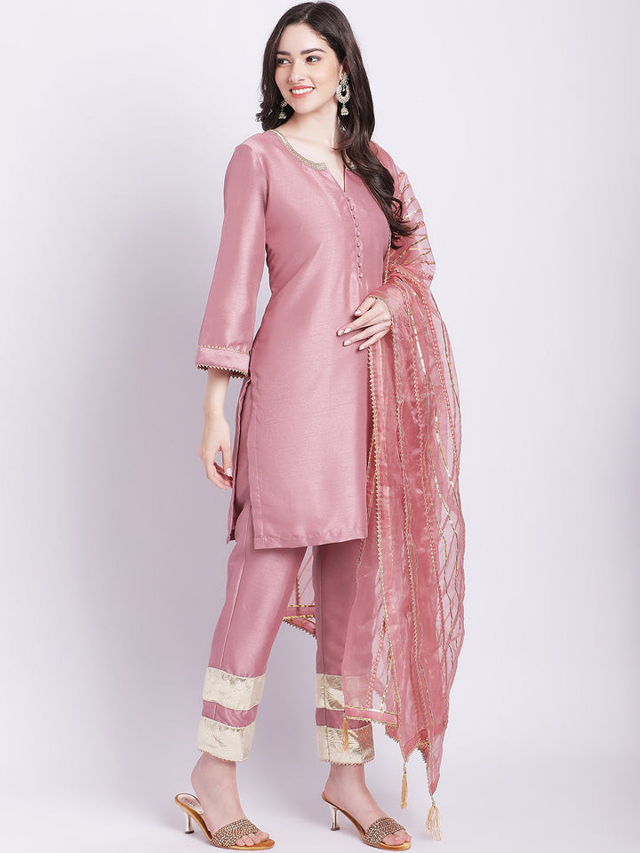 anokherang Combos Mauve Gotta Pakistani Suit set