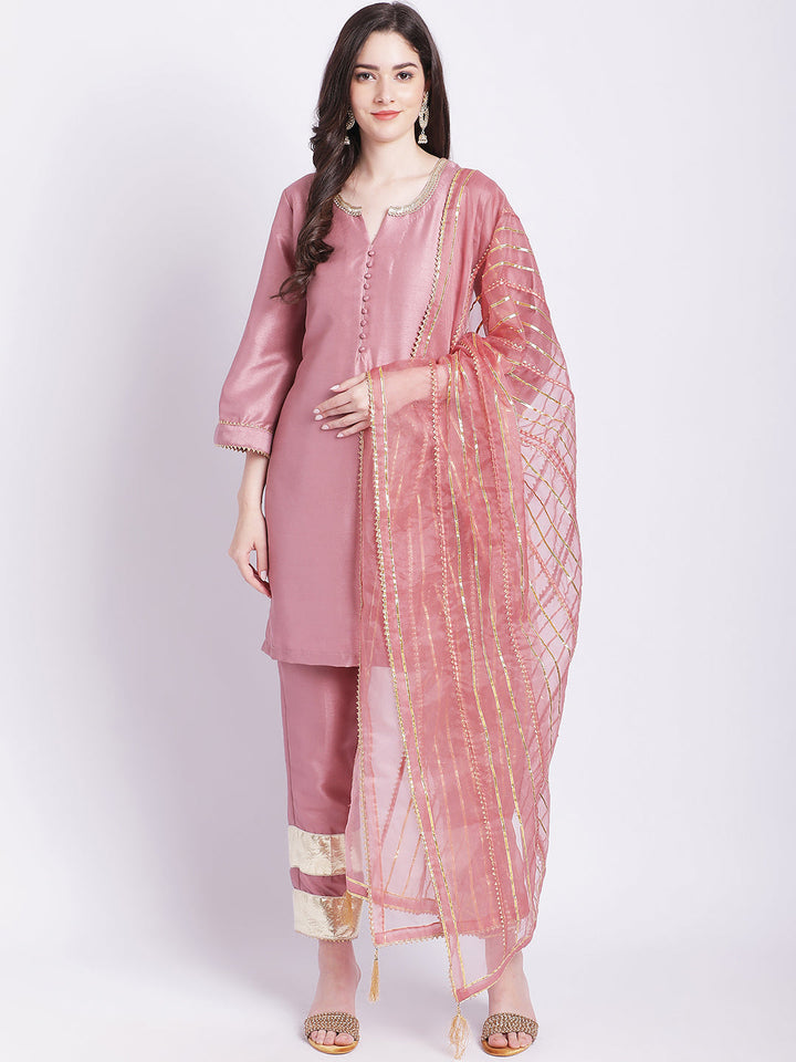 anokherang Combos Mauve Gotta Pakistani Suit set