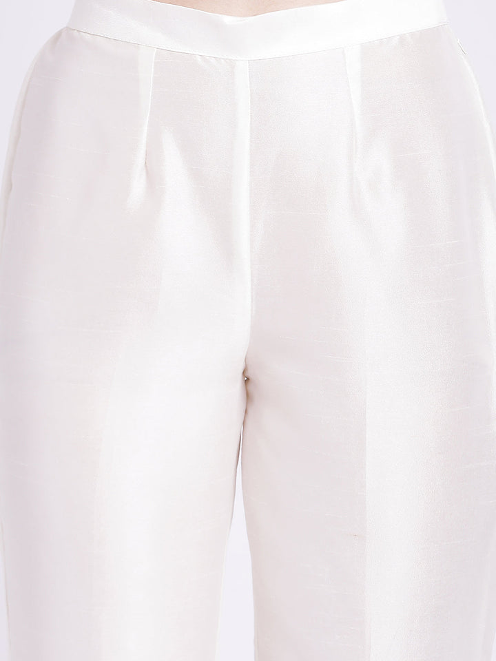 anokherang Combos Off-White Kurti with Straight Pants