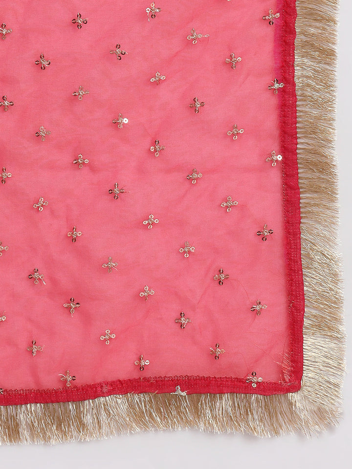 anokherang Combos Pakeeza Pink Silk Floorlength with Organza Dupatta
