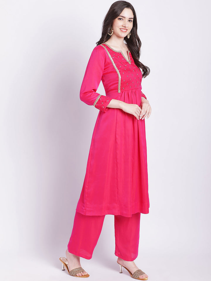 anokherang Combos Pink Punch A-Line Kurti