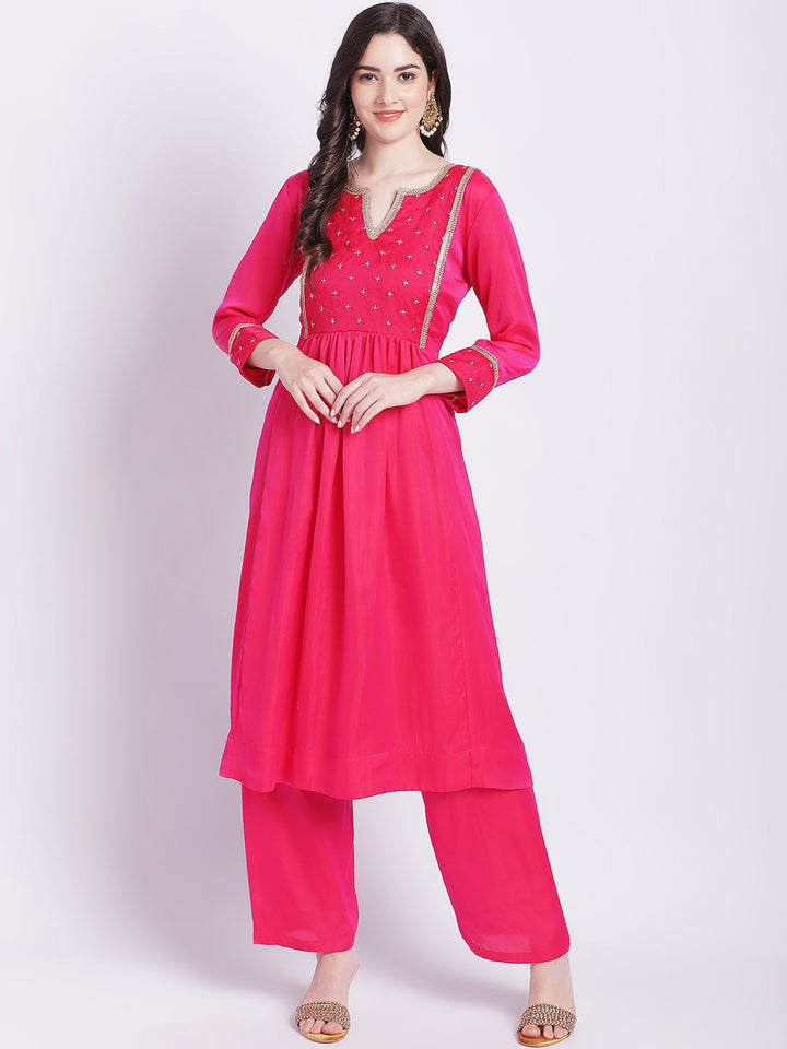 anokherang Combos Pink Punch A-Line Kurti