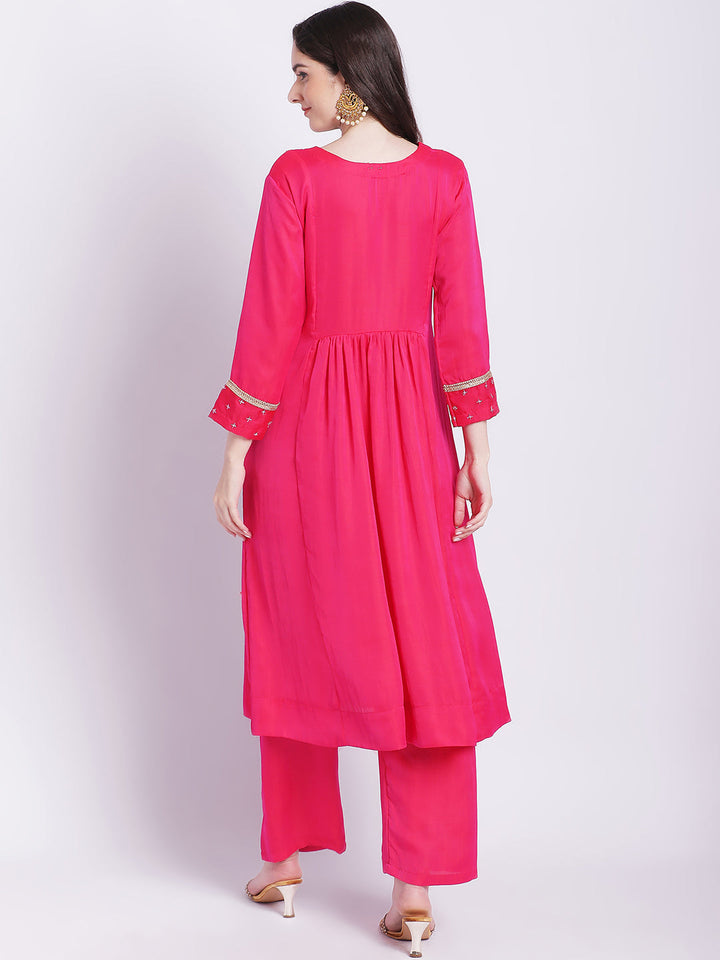anokherang Combos Pink Punch A-Line Kurti