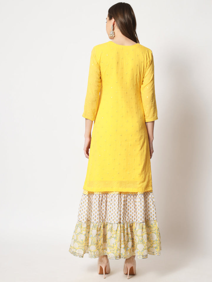 anokherang Combos Shades of Yellow Short Kurti