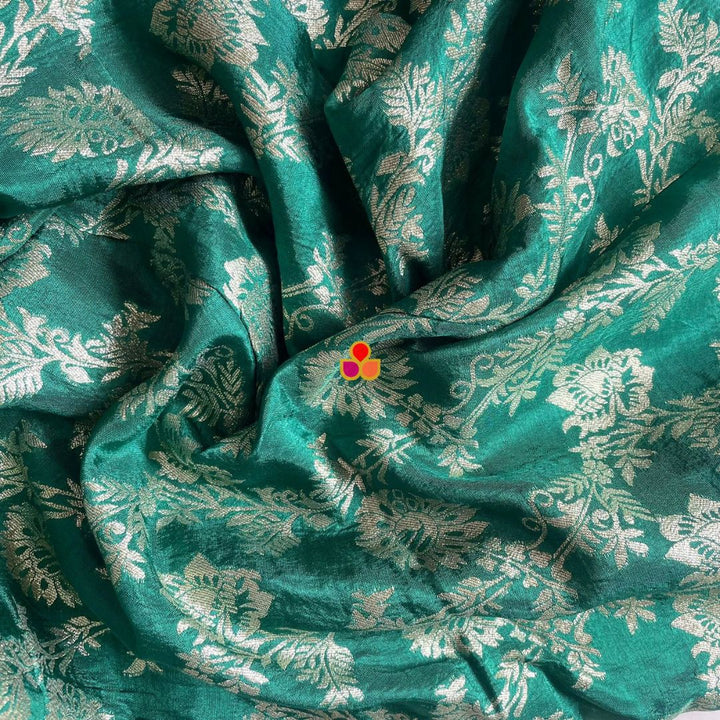 anokherang Dupattas Bridal Green Ruhani Silk Unstitched Suit with Organza Dupatta