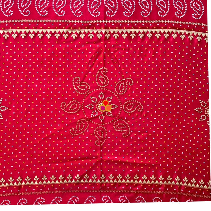 anokherang Dupattas Bridal Majestic Red Bandhej Embroidered Silk Dupatta