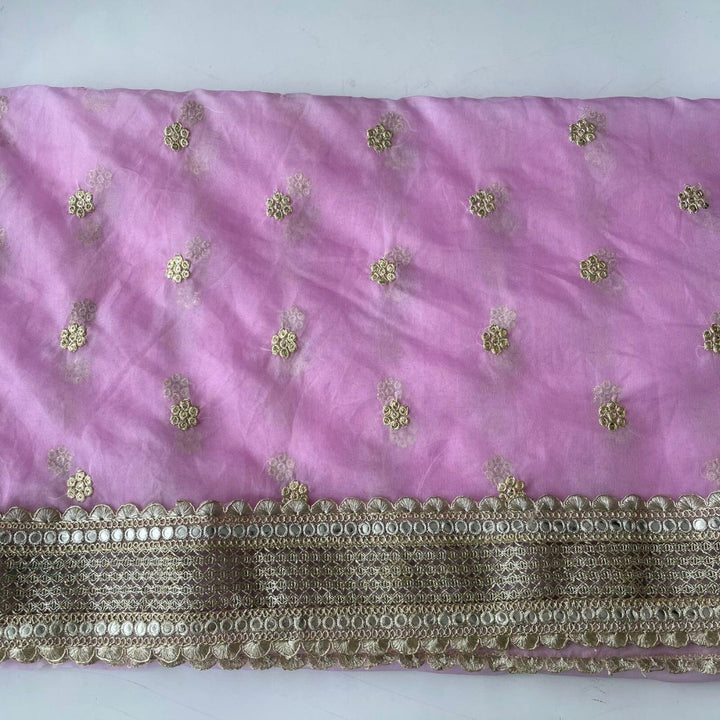anokherang Dupattas Bridal Mauve Bloom Embroidered Organza Dupatta