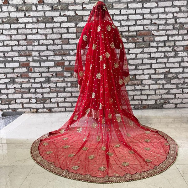 anokherang Dupattas Bridal Net Sequin Trail Dupatta