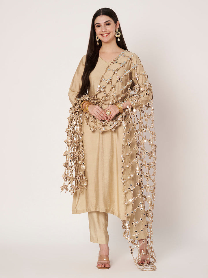 anokherang Dupattas Bridal Noorani Glow Foil Mirror Dupatta