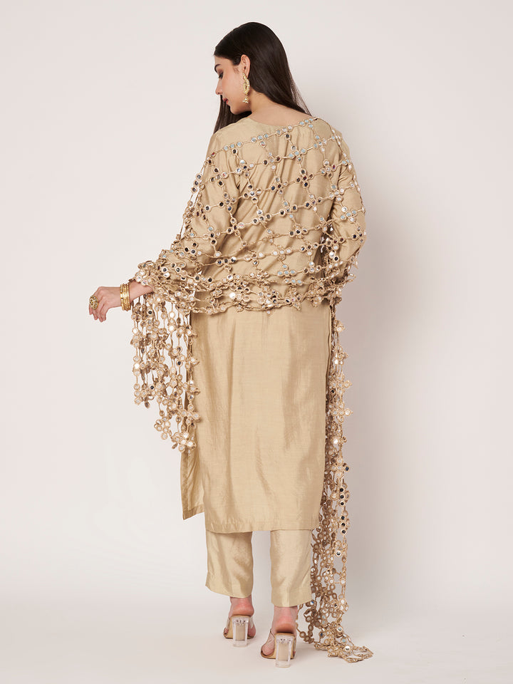 anokherang Dupattas Bridal Noorani Glow Foil Mirror Dupatta