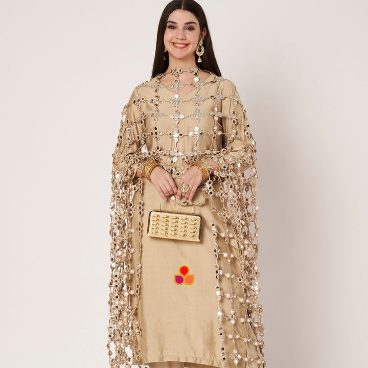 anokherang Dupattas Bridal Noorani Glow Foil Mirror Dupatta