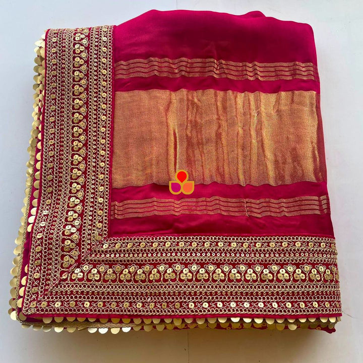 anokherang Dupattas Bridal Pink Kareena Royale Bandhani Silk Dupatta