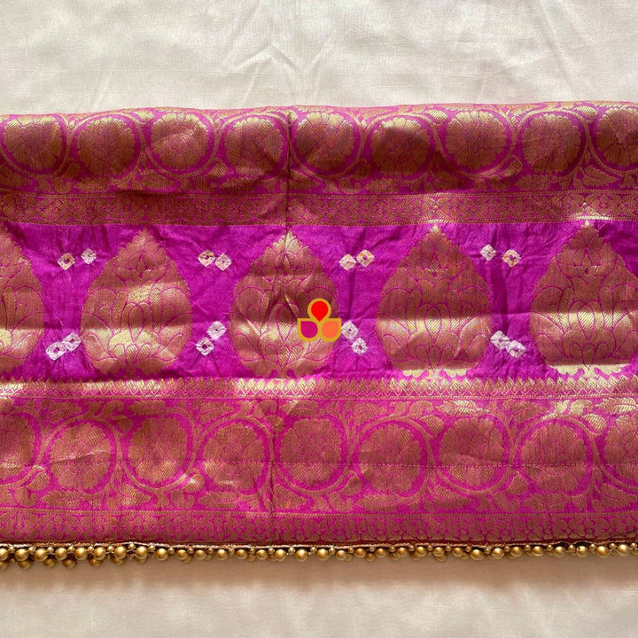 anokherang Dupattas Bridal Purple Bandhej Dupatta