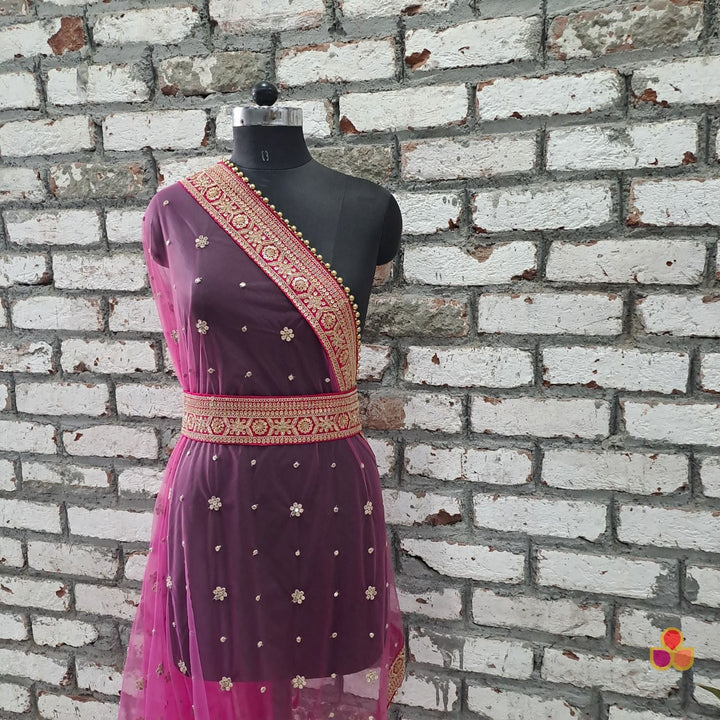anokherang Dupattas Bridal Red Royale Georgette Banarasi Dupatta with Waist Belt (Copy)