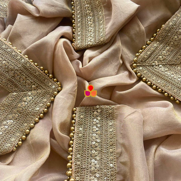 anokherang Dupattas Bridal Saawariya Gold Tissue Organza Dupatta