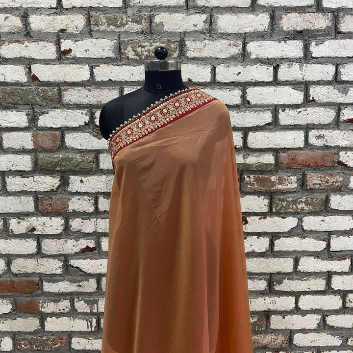 anokherang Dupattas Bridal Saawariya Peach Organza Dupatta