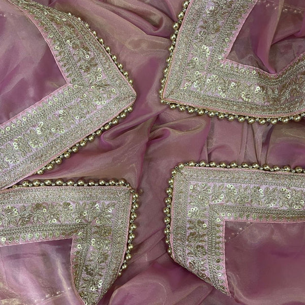 anokherang Dupattas Bridal Saawariya Pink Organza Dupatta