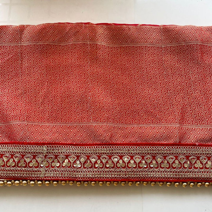 anokherang Dupattas Bridal Saba Red Georgette Banarsi Embroidered Dupatta