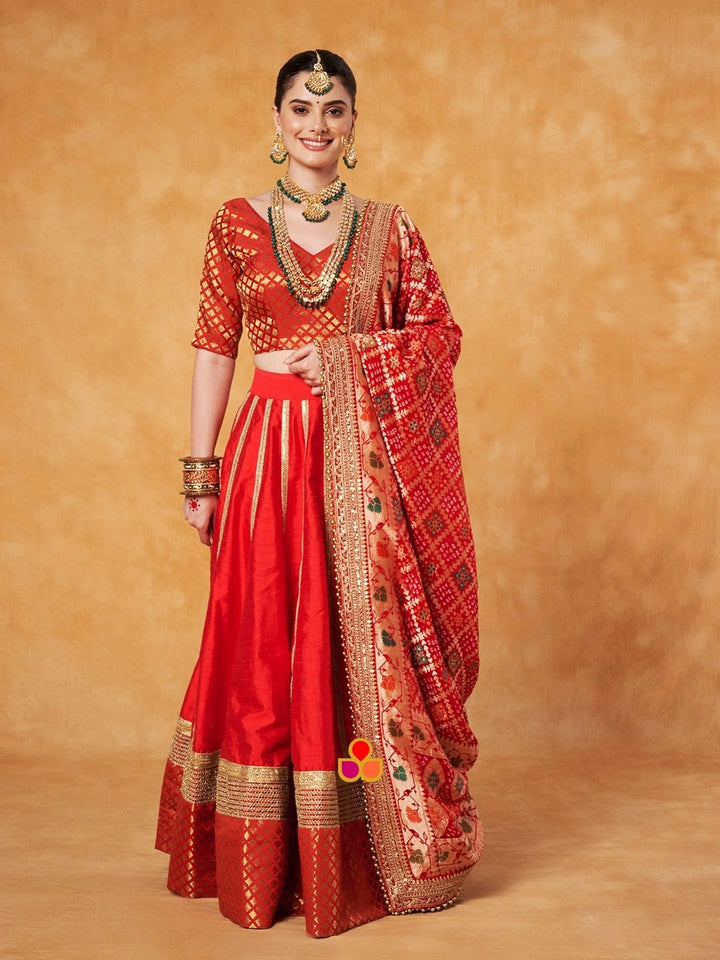 anokherang Dupattas Bridal Sargam Red Silk Banarsi Embroidered Dupatta