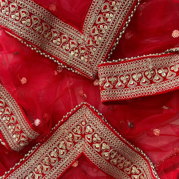 anokherang Dupattas Copy of Bridal Dusty Rose Pink Sequin Net Embroidered Dupatta