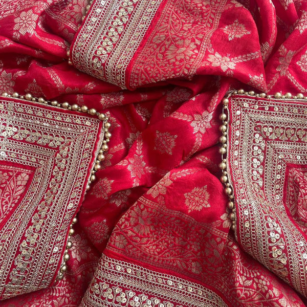 anokherang Dupattas Copy of Bridal Red Ethnic Saubhagyavati Embroidered Dupatta