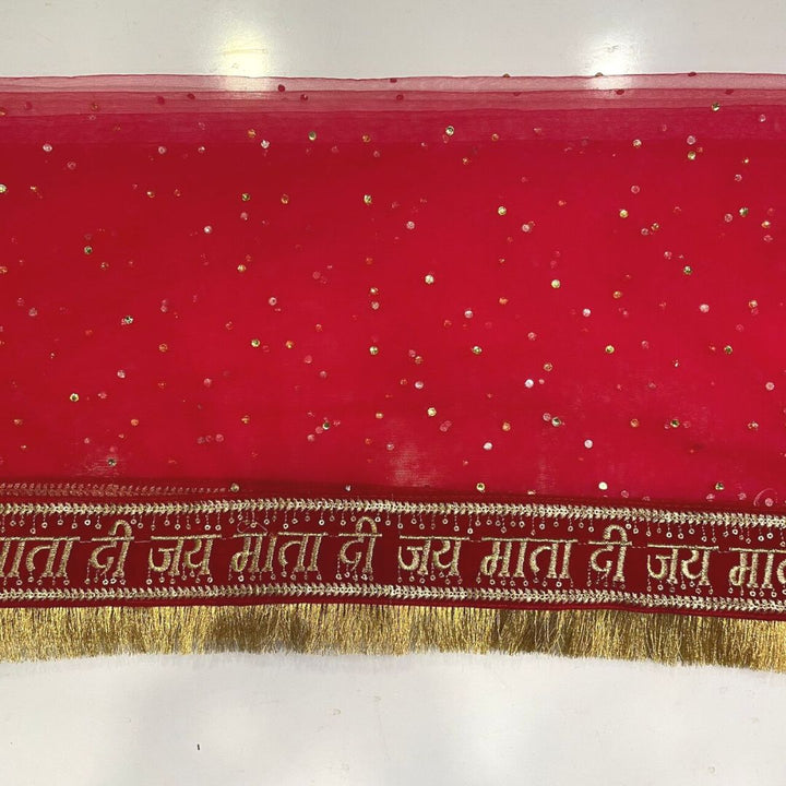 anokherang Dupattas Copy of Bridal Red Qubool Hai Stone Net Dupatta