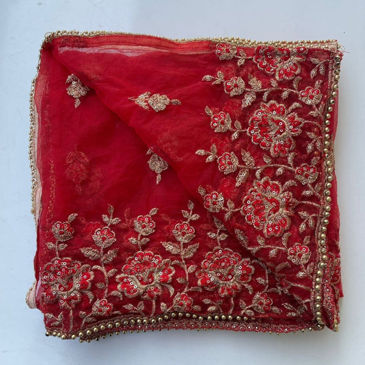 anokherang Dupattas Copy of Gold Thread and Light Gold Sequenced Dupatta