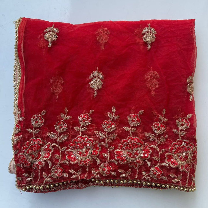 anokherang Dupattas Copy of Gold Thread and Light Gold Sequenced Dupatta