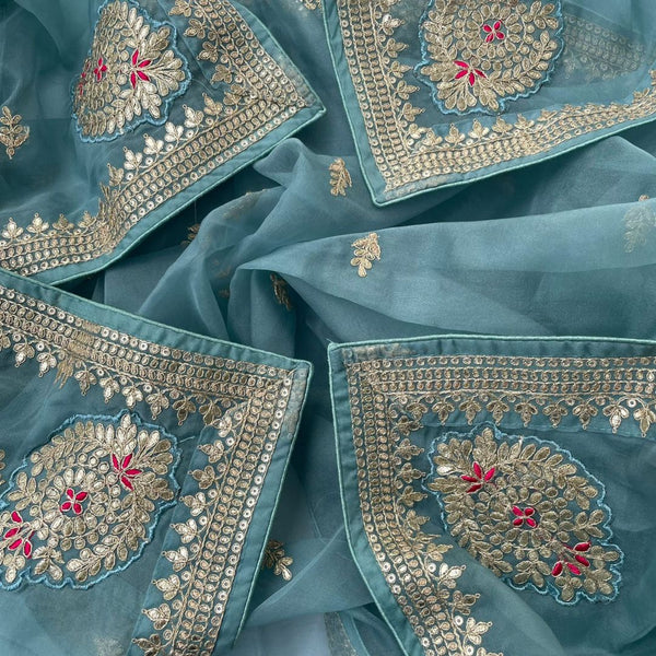 anokherang Dupattas Copy of Radiant Black Gotta Patti Organza Scalloped Dupatta