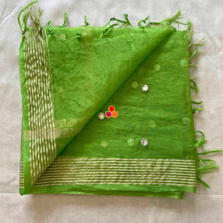 anokherang Dupattas Green Foil Gotta Organza Dupatta