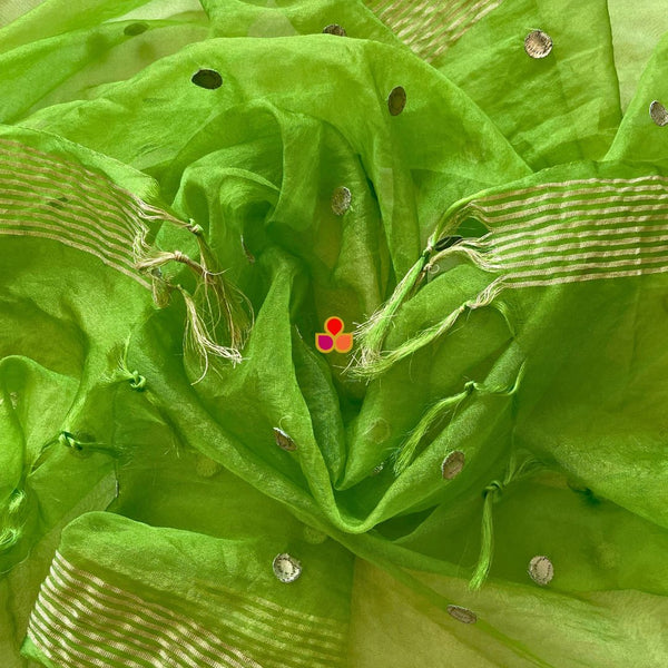 anokherang Dupattas Green Foil Gotta Organza Dupatta