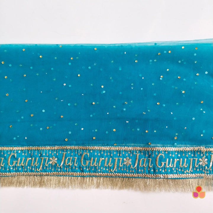 anokherang Dupattas Guru Ji Ivory Net Stone Dupatta (Copy)