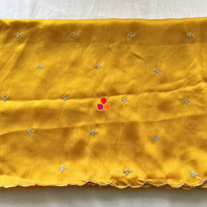 anokherang Dupattas Haldi Yellow textured Chinon Dupatta